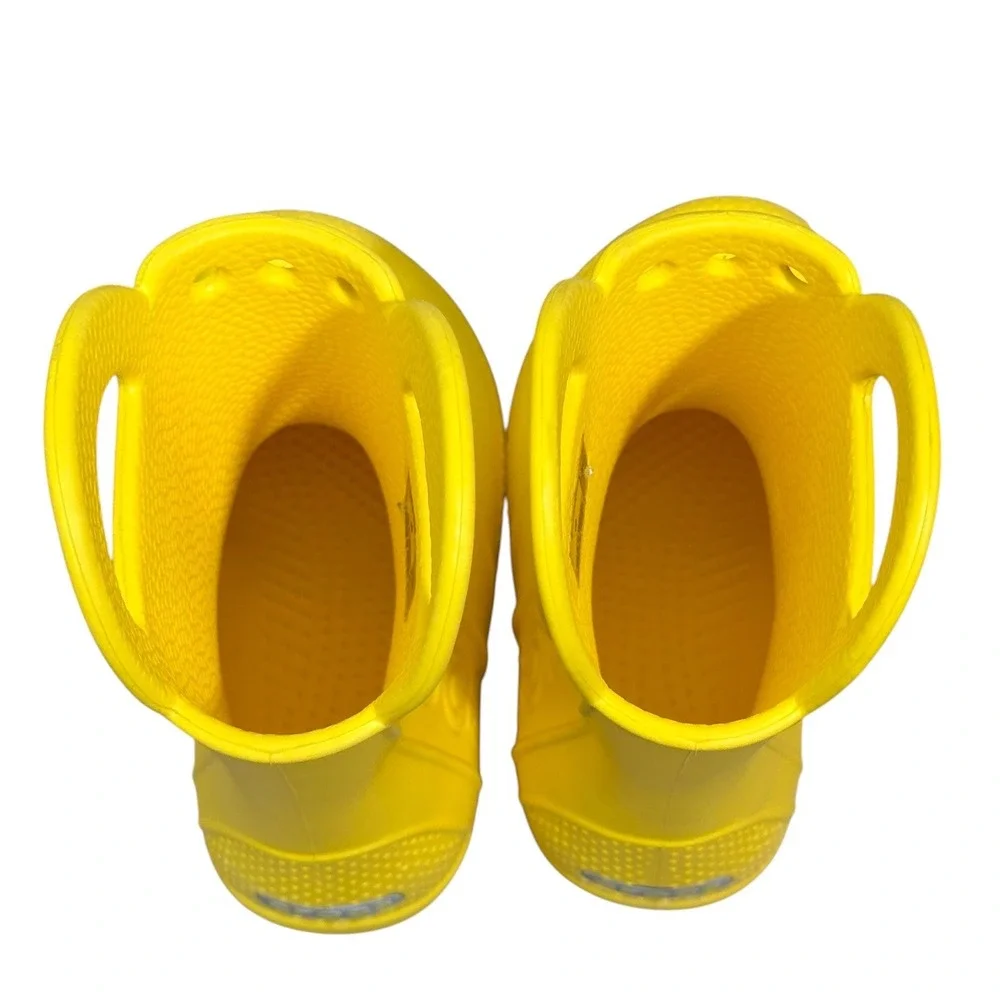 Crocs Kids Handle It Rain Boots Yellow Waterproof Lightweight Comfort Size C9